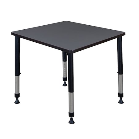 Kee Square Square Classroom Tables, 30 W, 30 L, 23-34 H, Wood, Metal, Gray TB3030GYAPBK
